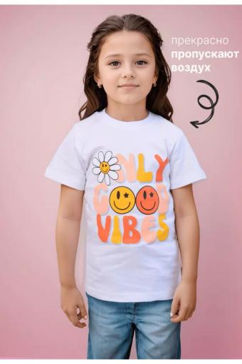 футболка детская с принтом 7448 (Белый) - Ивтекс-Плюс