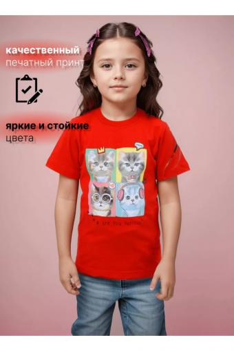 футболка детская с принтом 7447 (Красный) - Ивтекс-Плюс