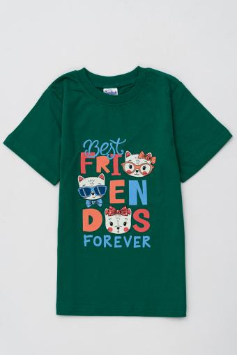 футболка детская с принтом 7443 (Зеленый) - Ивтекс-Плюс
