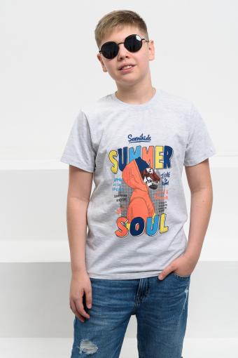 футболка детская с принтом 7445 (Меланж) - Ивтекс-Плюс