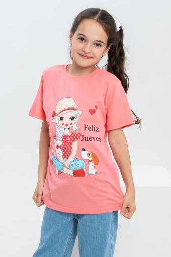 футболка детская с принтом 7449 (Розовый) - Ивтекс-Плюс