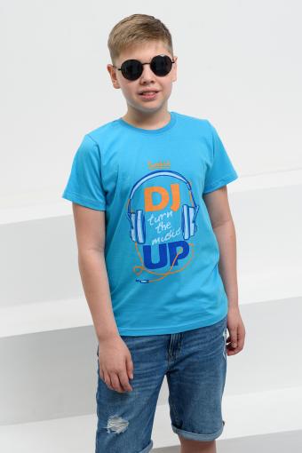 футболка детская с принтом 7445 (Голубой) - Ивтекс-Плюс