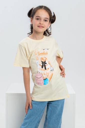 футболка детская с принтом 7449 (Ваниль) - Ивтекс-Плюс
