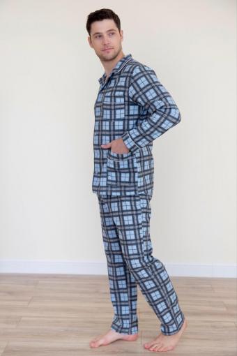 Пижама мужская Фланель (Голубой) - Ивтекс-Плюс
