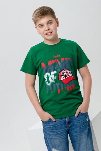 футболка детская с принтом 7446 (Зеленый) - Ивтекс-Плюс