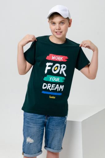 футболка детская с принтом 7446 (Изумруд) - Ивтекс-Плюс