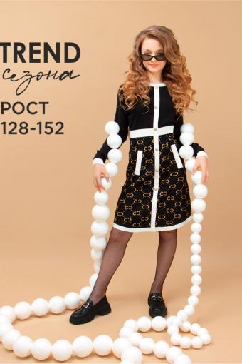 Платье для девочки вязанный трикотаж Соль&Перец SP50122 (Черный) - Ивтекс-Плюс