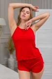 Комплект женский из топа и шорт из вискозы Лили красный (Фото 2)
