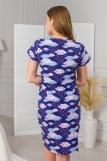 Ночная сорочка женская из кулирки с лайкрой Облака фиолетовый (Фото 3)