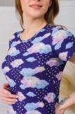 Ночная сорочка женская из кулирки с лайкрой Облака фиолетовый (Фото 5)