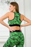 Костюм женский из топа и брюк из вискозы Fitness зелёный (Фото 4)