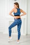 Костюм женский из топа и брюк из вискозы Fitness синий (Фото 3)