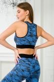 Костюм женский из топа и брюк из вискозы Fitness синий (Фото 5)