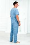 Пижама мужская из футболки с коротким рукавом и брюк из кулирки Макс березка (Фото 5)