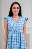 Ночная сорочка из кулирки Анита голубой ромб (Фото 3)