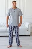 Пижама мужская из футболки с коротким рукавом и брюк из кулирки Француа темно-серый (Фото 3)