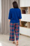 Пижама из джемпера и брюк из кулирки Жасмин синяя клетка (Фото 3)
