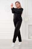 Костюм женский из свитшота и брюк из стрейч велюра Люкс черный (Фото 5)