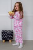 Пижама детская из кулирки пенье на манжетах Дрёма цветы розовый (Фото 9)