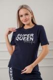 Костюм женский из бридж и футболки из интерлока Королева темно-синий (Фото 6)