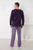 Пижама мужская из футболки с длинным рукавом и брюк из кулирки Генри геометрия (Фото 5)