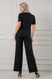 Костюм женский из футболки и брюк из вискозы коллекция "Лотос" черный (Фото 5)
