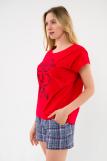 Костюм из футболки и шорт из кулирки Алиса красный (Фото 4)