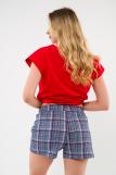 Костюм из футболки и шорт из кулирки Алиса красный (Фото 6)