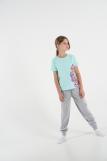 Пижама для девочки 91196 (Мятный/серый меланж) (Фото 1)