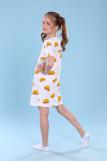 Платье-пижама для девочки Гамбургеры арт. ПД-020-039 (Белый) (Фото 2)