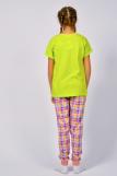 Пижама для девочки 91226 (Салатовый/розовая клетка) (Фото 2)