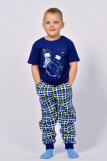 Пижама для мальчика 92210 (Темно-синий/синяя клетка) (Фото 1)