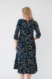 Платье женское из кулирки Софи веточка темно-синий (Фото 7)