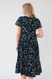 Платье женское из кулирки Кармелита веточка темно-синий (Фото 6)