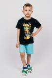 Комплект для мальчика (футболка и шорты) 42114 (Черный/яр.бирюзовый) (Фото 1)