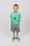 Комплект для мальчика (футболка и шорты) 42112 (Ментол/серый) (Фото 1)