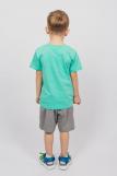 Комплект для мальчика (футболка и шорты) 42112 (Ментол/серый) (Фото 2)