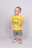 Комплект для мальчика (футболка_шорты) 42107 (М) (Желтый/серый) (Фото 1)