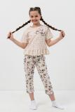 Пижама Пёсик детская короткий рукав с бриджами (Бежевый) (Фото 1)