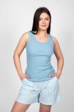 Пижама женская (майка_шорты) 0931 (Голубая полоса) (Фото 1)