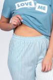 Пижама женская футболка_брюки 0933 (Голубая полоска) (Фото 2)