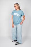 Пижама женская футболка_брюки 0933 (Голубая полоска) (Фото 3)
