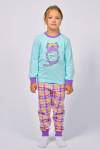 Пижама для девочки 91221 (Мятный/розовая клетка) - Ивтекс-Плюс