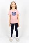 Комплект для девочки 41110 (футболка _лосины) (С.розовый/т.синий) - Ивтекс-Плюс