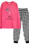 Пижама для девочки 91229 (Розовый/черная клетка) - Ивтекс-Плюс