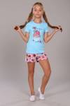 Пижама для девочки Кексы арт. ПД-009-027 (Светло-бирюзовый) - Ивтекс-Плюс