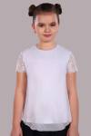 Блузка для девочки Анжелика Арт. 13177 (Белый) - Ивтекс-Плюс