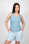 Пижама женская (майка_шорты) 0931 (Голубая полоса) - Ивтекс-Плюс