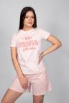 Пижама женская футболка_шорты 0932 (Розовая полоска) - Ивтекс-Плюс