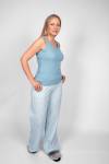Пижама женская майка_брюки 0935 (Голубая полоска) - Ивтекс-Плюс